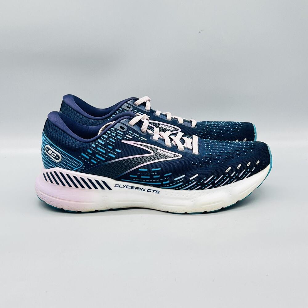 Brooks Shoes Womens 9.5 Blue Glycerin GTS 20 Running Athletic Sneakers Comfort